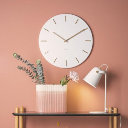 Wall clock Charm steel white with gold battons [2 left]